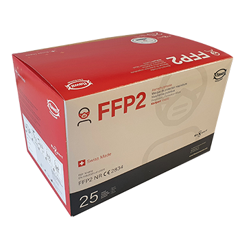Atemschutzmaske FFP2 ohne Ventil in Box  25 Stck (Flawa)