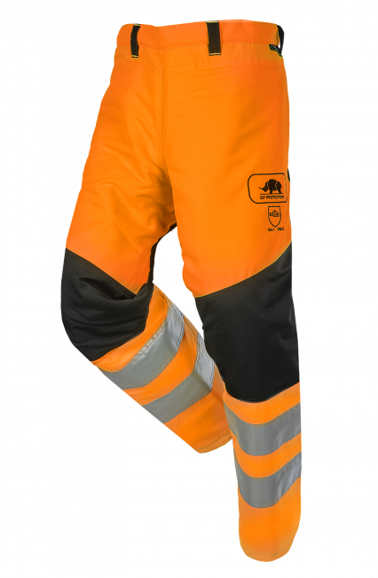 Schnittschutzhose-Beinlinge orange, mit Reflexstreifen