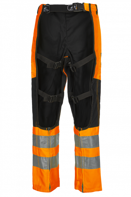 Schnittschutzhose-Beinlinge orange, mit Reflexstreifen